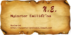 Nyisztor Emiliána névjegykártya